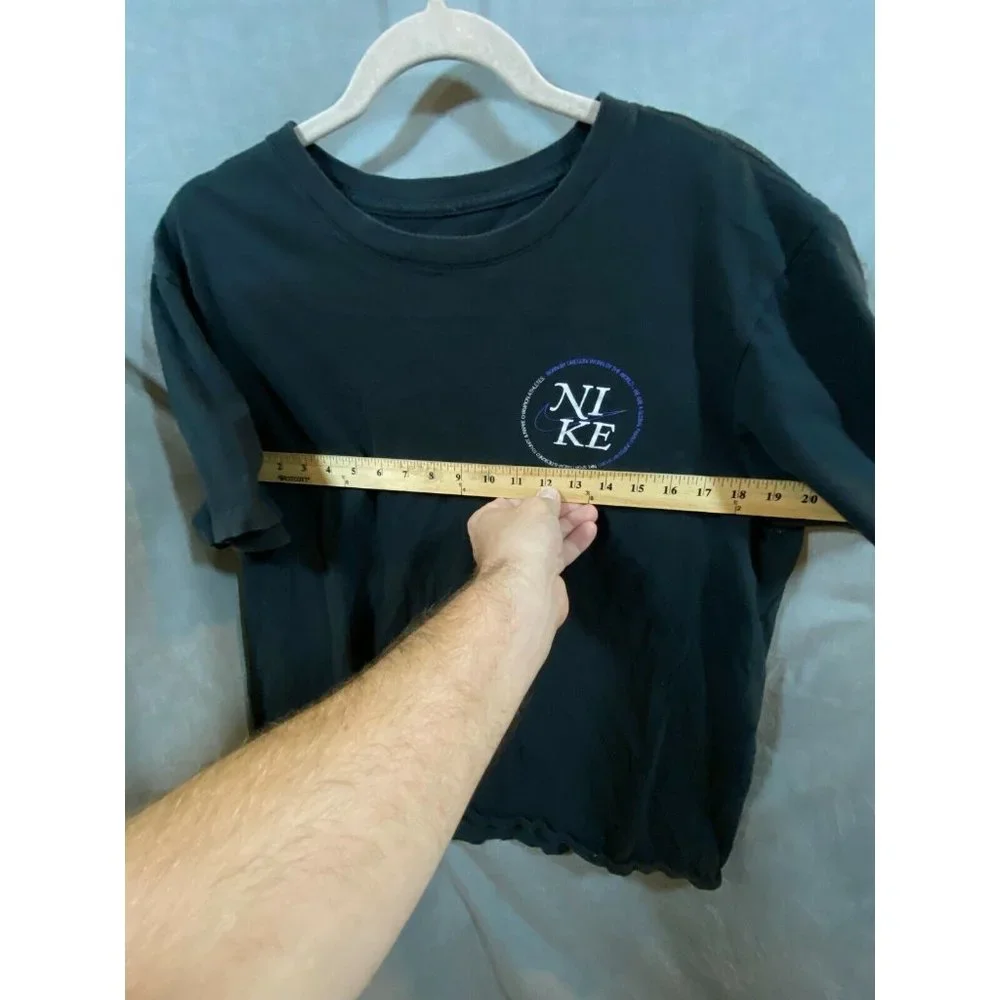 Nike Shirt Adult Extra Large Black Spell‎ Out Swoosh Pullover Tee Mens